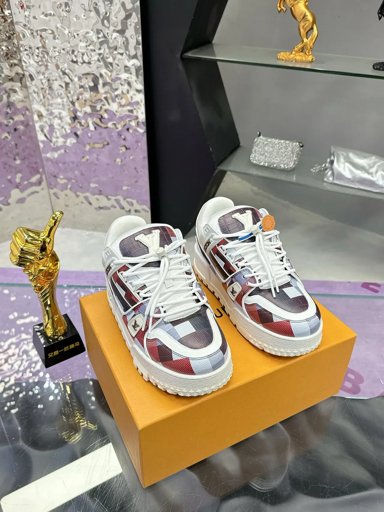 Louis Vuitton LV Trainer Multicolor White Patchwork Chunky Sole Lifestyle Sneakers 1