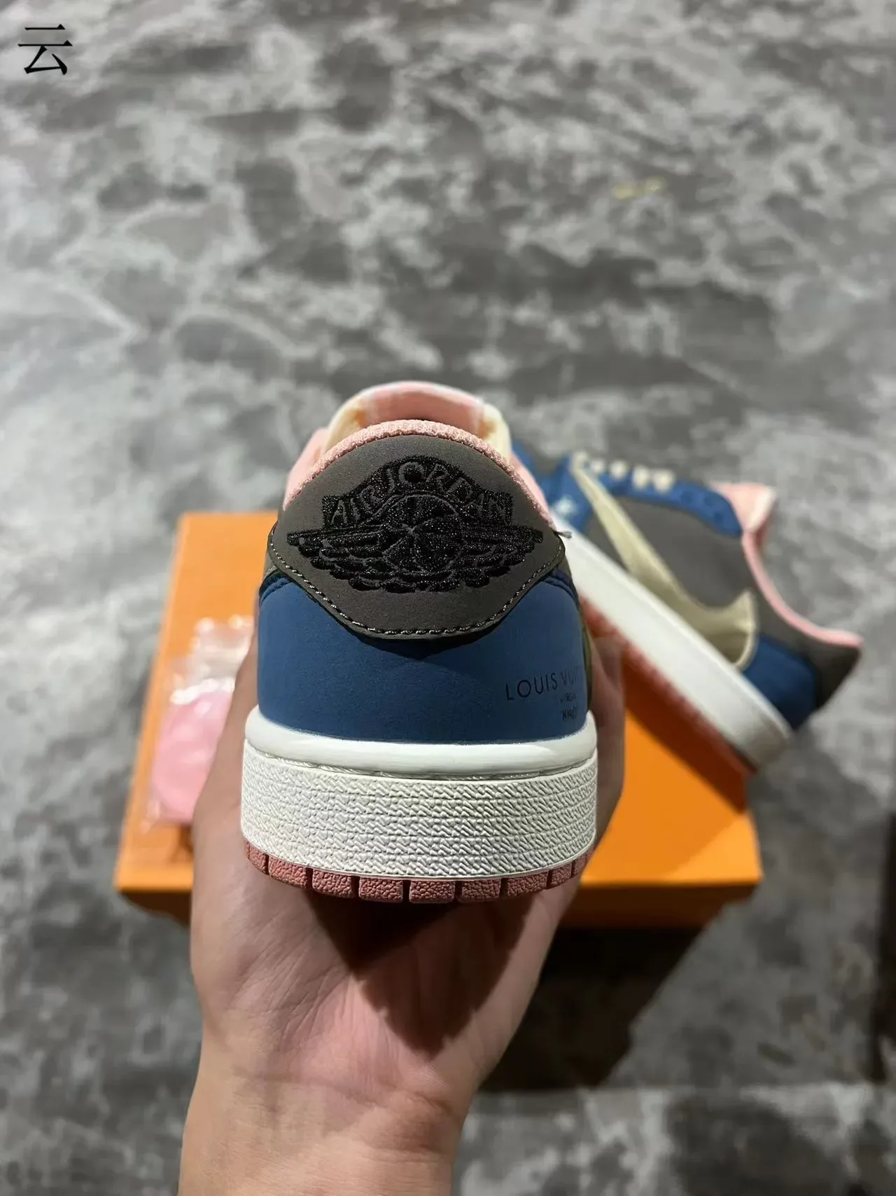 Louis Vuitton LV Trainer Navy Gold Layered Leather And Textured Upper Lifestyle Sneakers 8