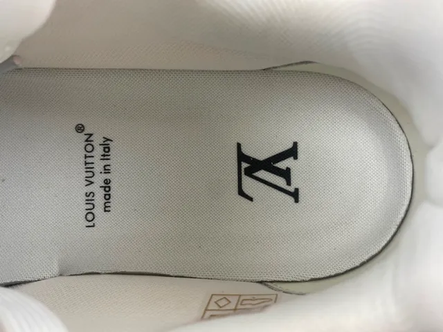 Louis Vuitton LV Trainer Pink White Chunky Platform Sole Denim-Textured Upper Lifestyle Sneakers 7