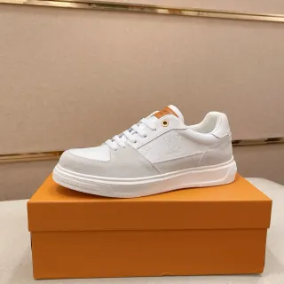 Louis Vuitton LV Trainer White Beige Low-Top Embossed Monogram Lifestyle Sneakers