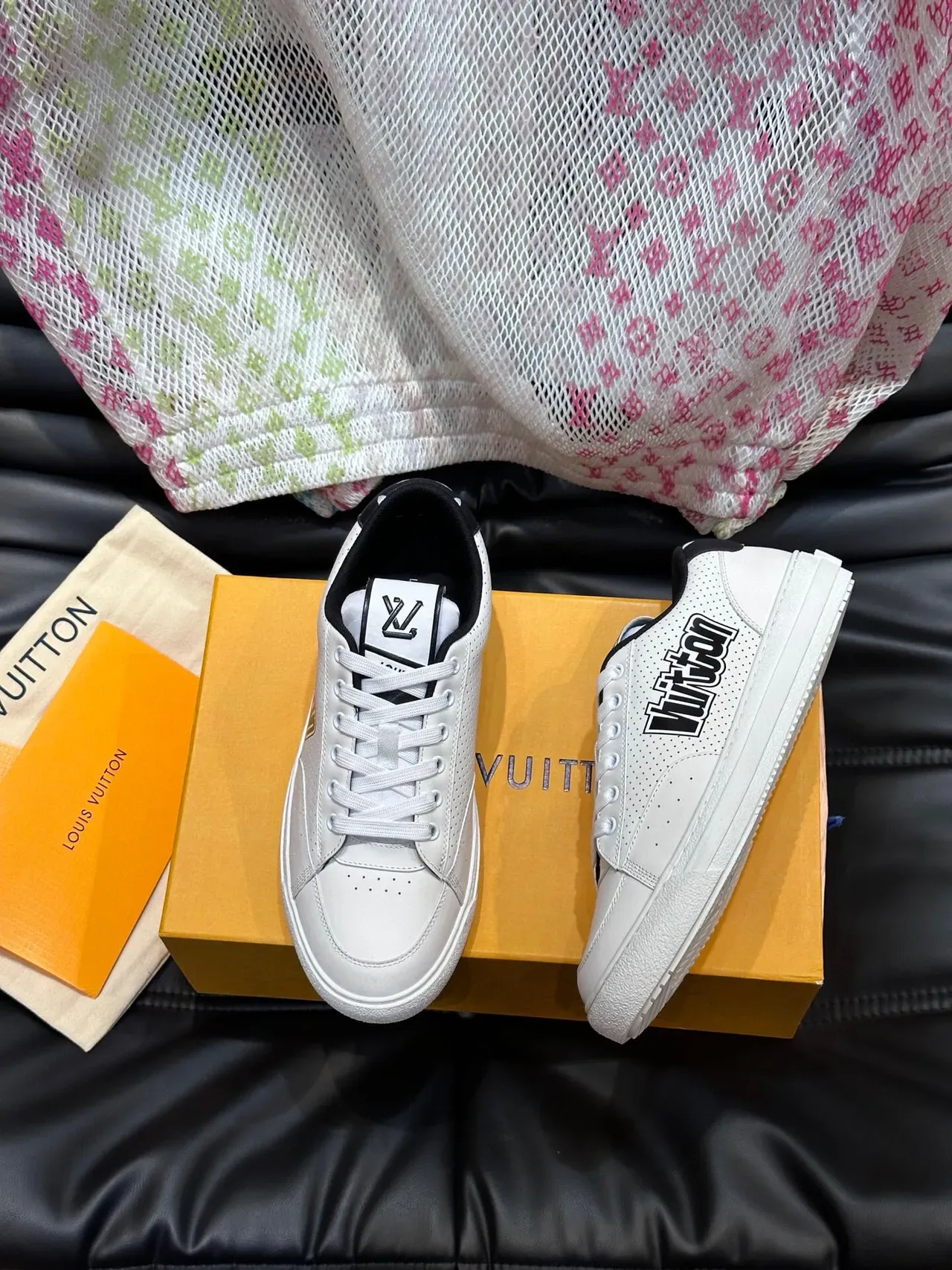 Louis Vuitton LV Trainer White Black Perforated Leather Low-Top Lifestyle Sneakers 2
