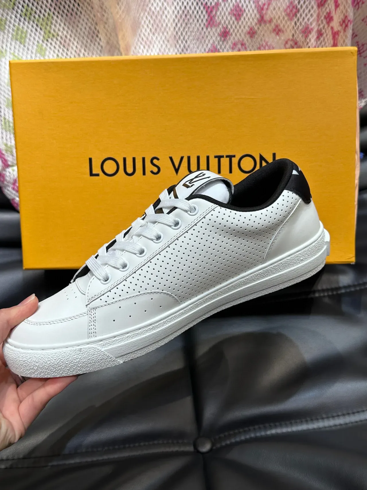 Louis Vuitton LV Trainer White Black Perforated Leather Low-Top Lifestyle Sneakers 7