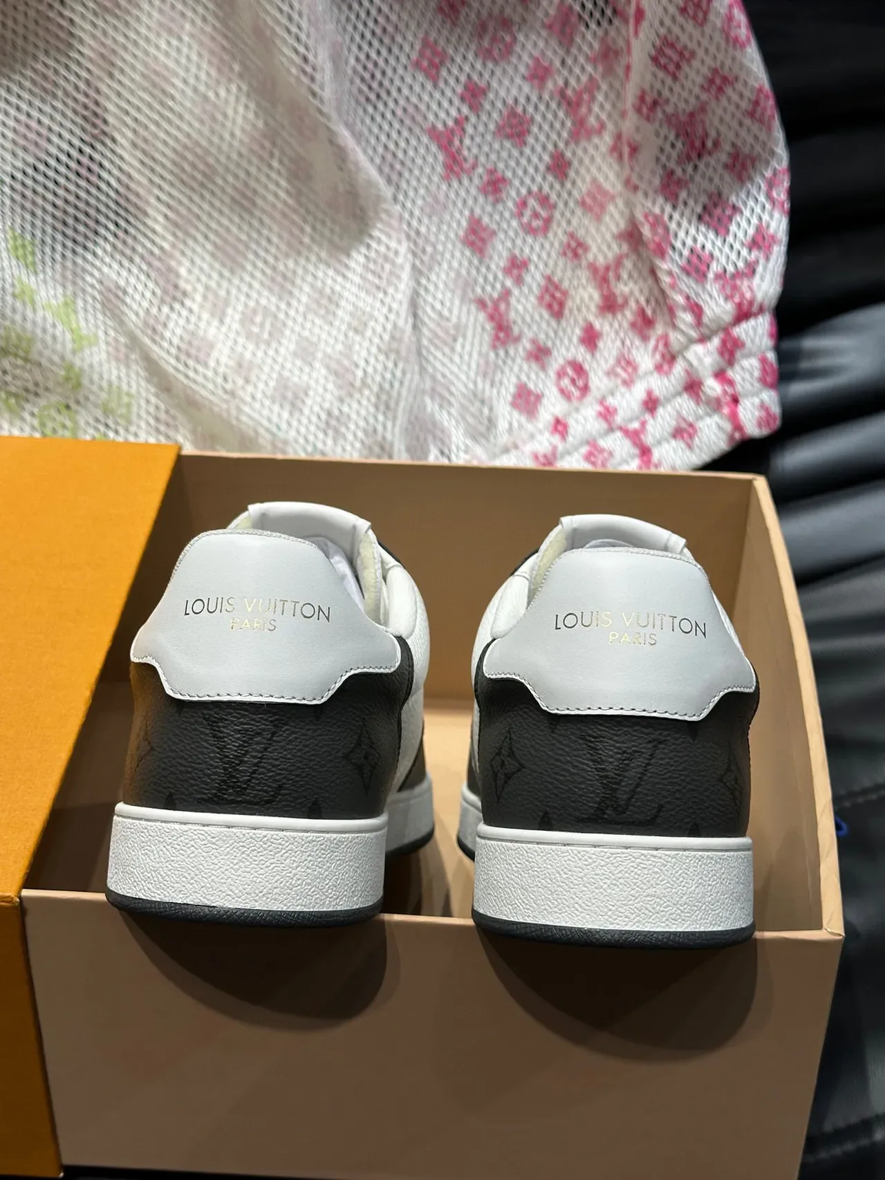 Louis Vuitton LV Trainer White Black Perforated Leather Monogram-Printed Panels Lifestyle Sneakers 7