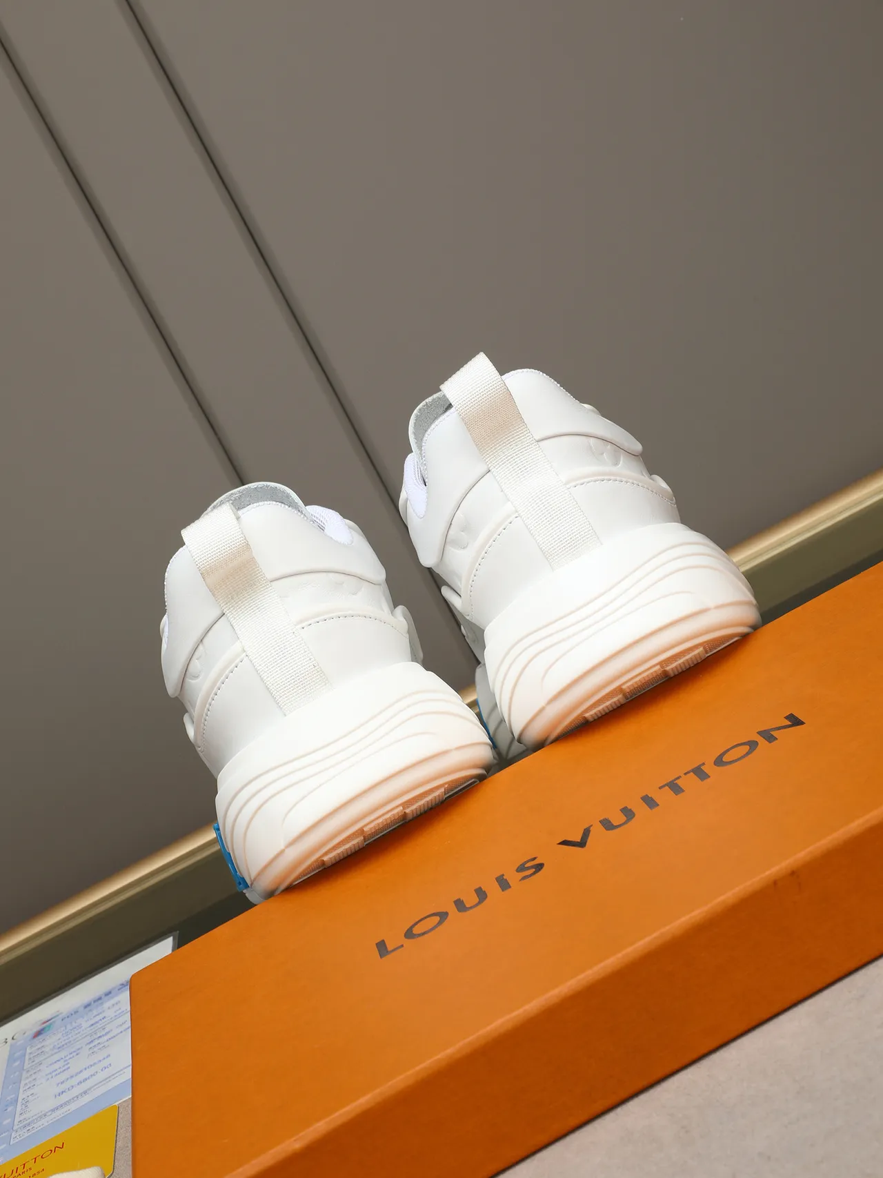 Louis Vuitton LV Trainer White Blue Leather Upper Embossed Monogram Lifestyle Sneakers 4