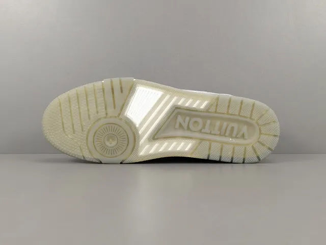 Louis Vuitton LV Trainer White Gray Layered Monogram Leather Perforated Toe Lifestyle Sneakers 13
