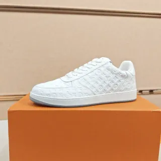 Louis Vuitton LV Trainer White Gray Monogram-Embossed Low-Top Lifestyle Sneakers