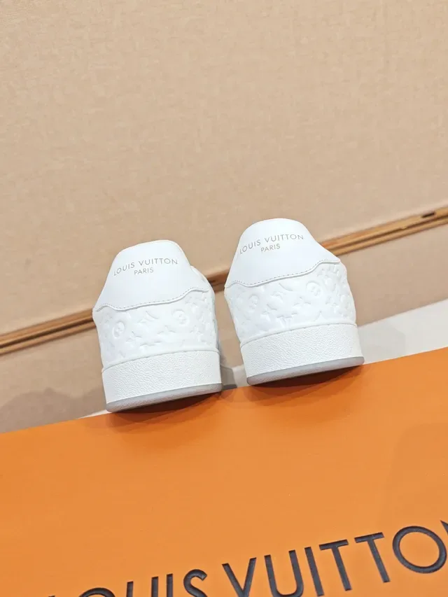 Louis Vuitton LV Trainer White Gray Monogram-Embossed Low-Top Lifestyle Sneakers 4