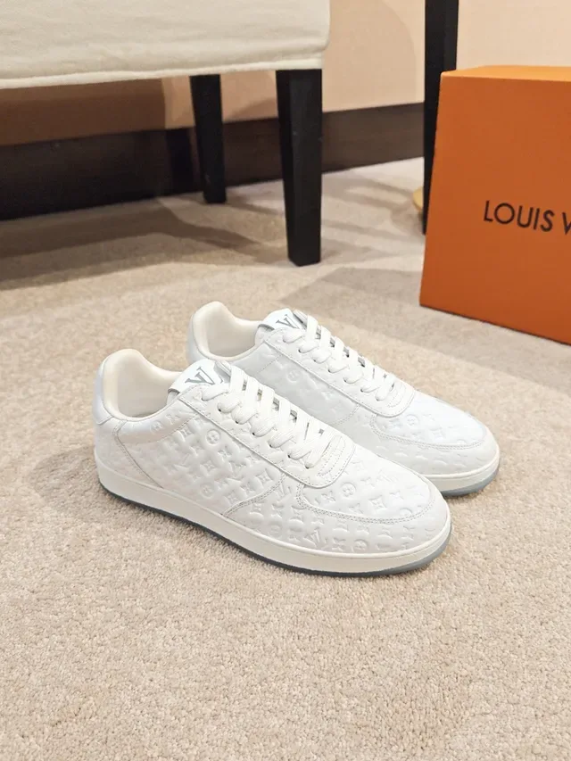 Louis Vuitton LV Trainer White Gray Monogram-Embossed Low-Top Lifestyle Sneakers 5