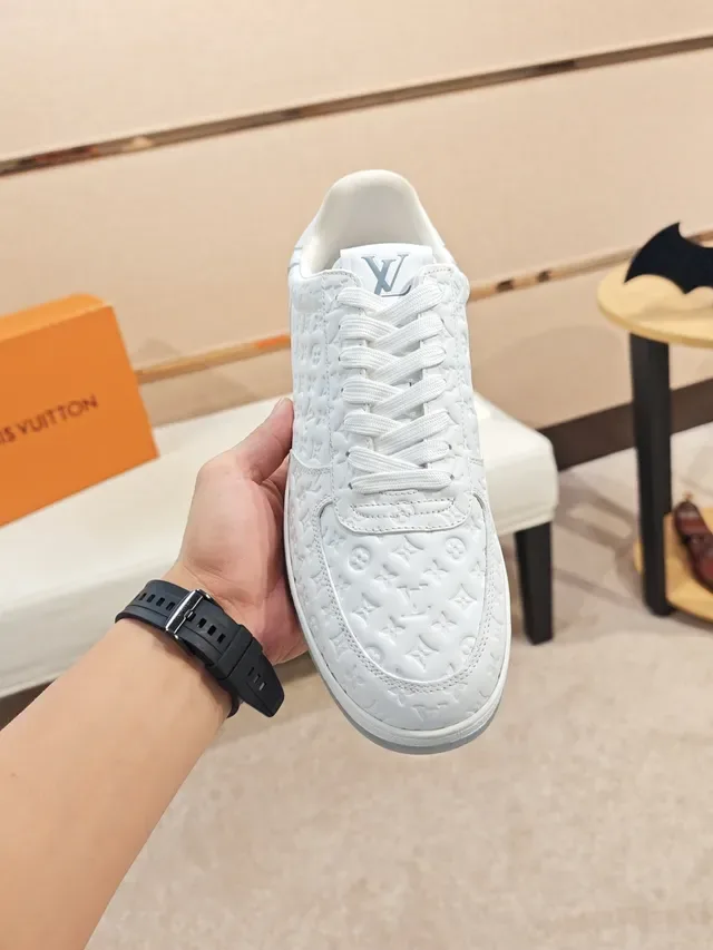 Louis Vuitton LV Trainer White Gray Monogram-Embossed Low-Top Lifestyle Sneakers 6
