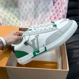 Louis Vuitton LV Trainer Tênis Lifestyle Branco e Verde Low-Top de Couro e Sintético