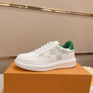 Louis Vuitton LV Trainer White Green Low-Top Leather Upper Lifestyle Sneakers