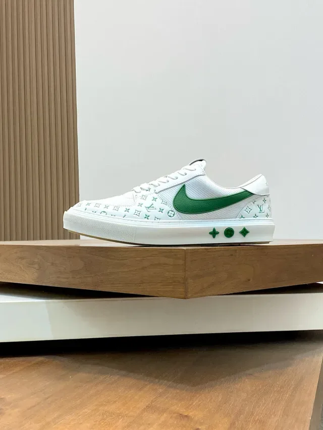 Louis Vuitton LV Trainer White Green Monogram-Printed Low-Top Lifestyle Sneakers 3