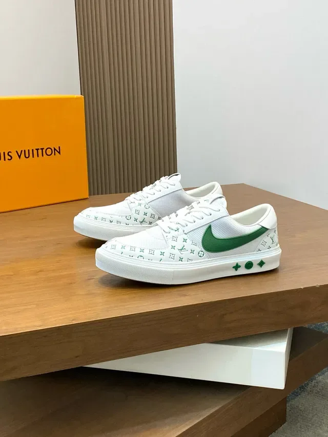 Louis Vuitton LV Trainer White Green Monogram-Printed Low-Top Lifestyle Sneakers 4