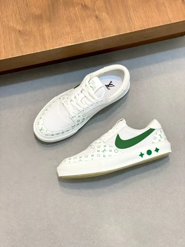 Louis Vuitton LV Trainer White Green Monogram-Printed Low-Top Lifestyle Sneakers 6