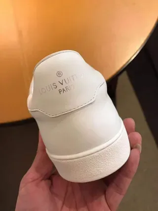 Louis Vuitton LV Trainer White Monogram-Coated Leather Circular Embossed Medallion Lifestyle Sneakers 6