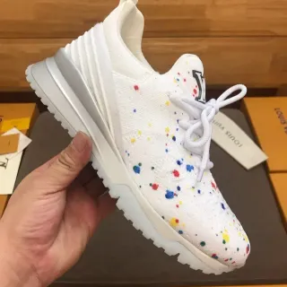 Louis Vuitton LV Trainer Zapatillas Lifestyle Blancas Multicolor con Superior de Punto e Impresión de Motas