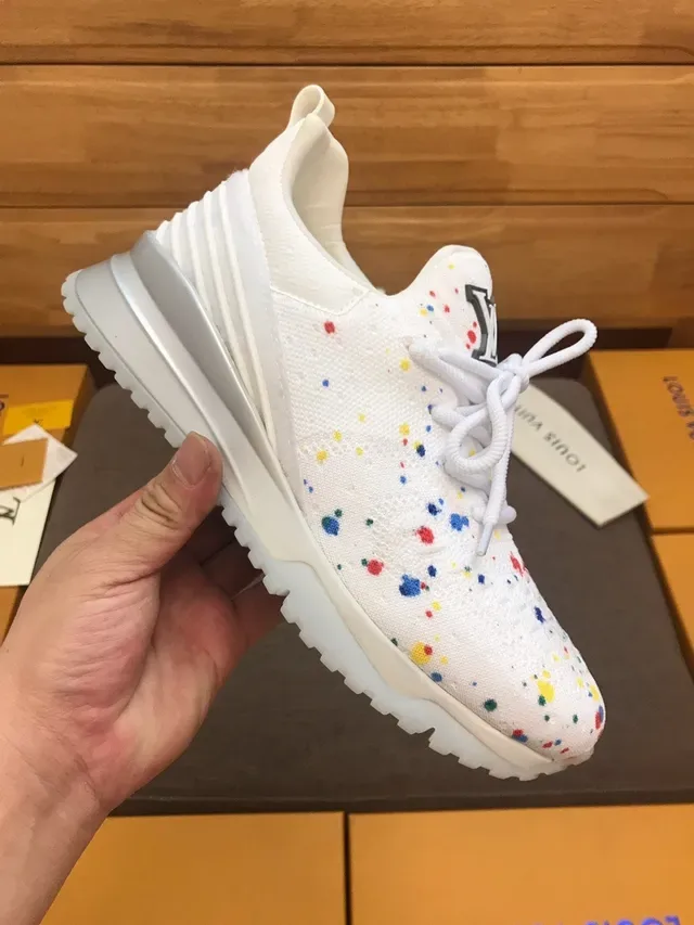 Louis Vuitton LV Trainer White Multicolor Knit Upper Speckle Print Lifestyle Sneakers 1
