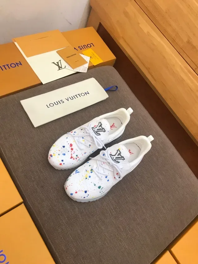 Louis Vuitton LV Trainer White Multicolor Knit Upper Speckle Print Lifestyle Sneakers 2