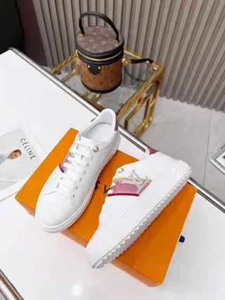 Louis Vuitton LV Trainer White Pink Leather Platform Sole Lifestyle Sneakers 6