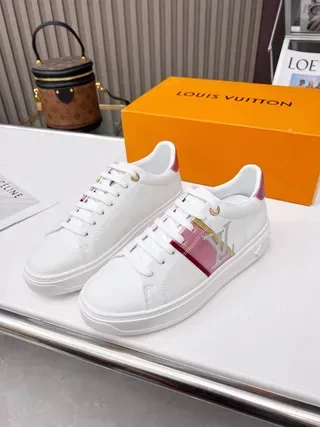 Louis Vuitton LV Trainer White Pink Leather Platform Sole Lifestyle Sneakers 7