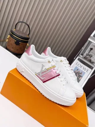 Louis Vuitton LV Trainer White Pink Leather Platform Sole Lifestyle Sneakers 9