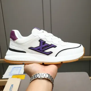 Louis Vuitton LV Trainer White Purple Mesh Upper Oversized Monogram Lifestyle Sneakers