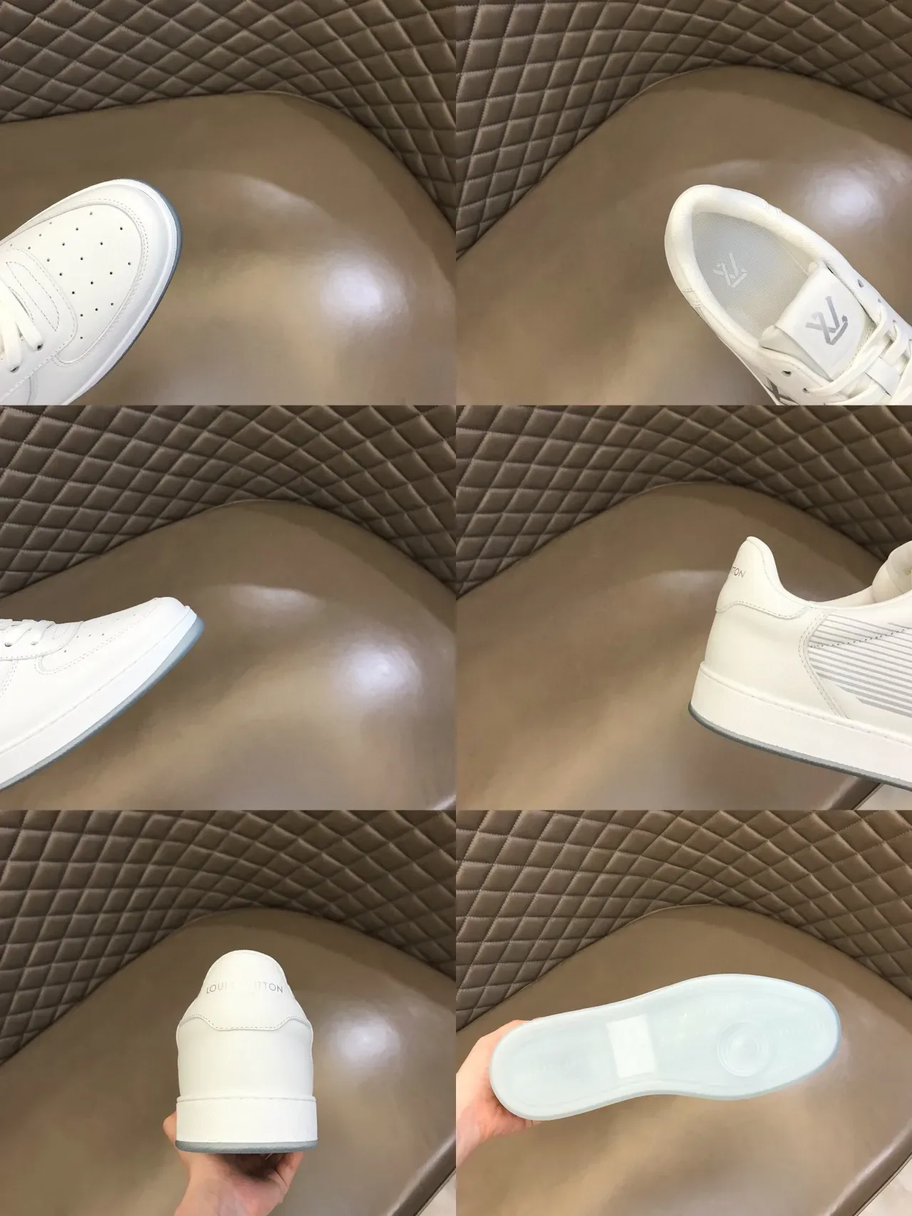 Louis Vuitton LV Trainer White Silver Leather Perforated Toe Lifestyle Sneakers 2