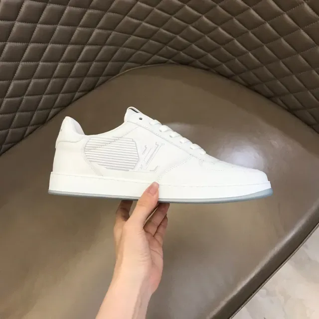 Louis Vuitton LV Trainer White Silver Leather Perforated Toe Lifestyle Sneakers 5