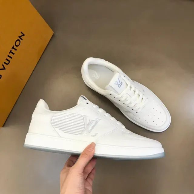 Louis Vuitton LV Trainer White Silver Leather Perforated Toe Lifestyle Sneakers 6