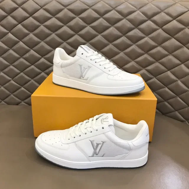 Louis Vuitton LV Trainer White Silver Leather Perforated Toe Lifestyle Sneakers 7