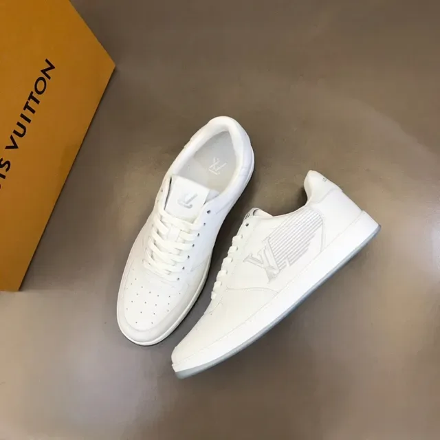 Louis Vuitton LV Trainer White Silver Leather Perforated Toe Lifestyle Sneakers 8