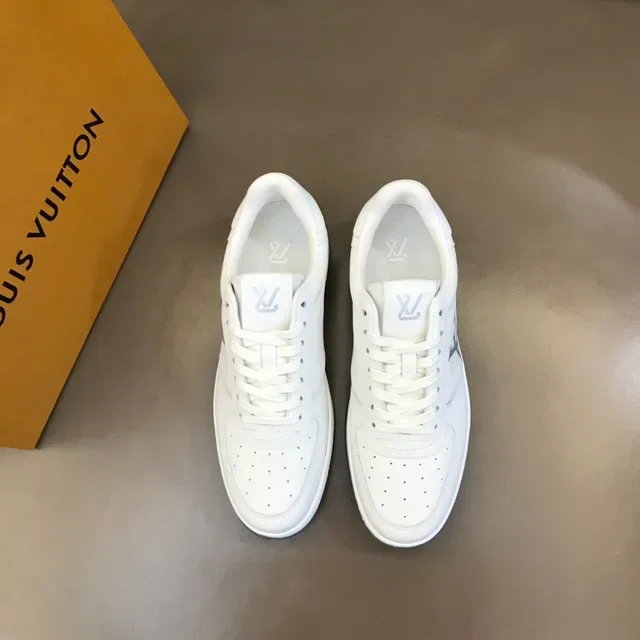 Louis Vuitton LV Trainer White Silver Leather Perforated Toe Lifestyle Sneakers 9