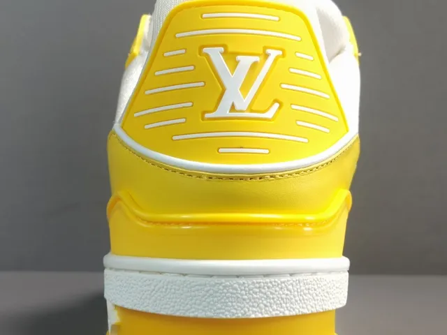 Louis Vuitton LV Trainer Yellow White Chunky Layered Midsole Monogram Leather Panels Lifestyle Sneakers 5