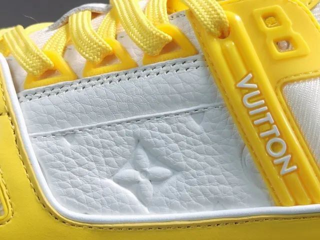 Louis Vuitton LV Trainer Yellow White Chunky Layered Midsole Monogram Leather Panels Lifestyle Sneakers 7