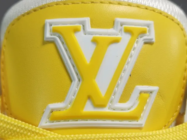 Louis Vuitton LV Trainer Yellow White Chunky Layered Midsole Monogram Leather Panels Lifestyle Sneakers 8