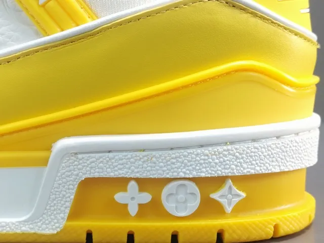 Louis Vuitton LV Trainer Yellow White Chunky Layered Midsole Monogram Leather Panels Lifestyle Sneakers 9