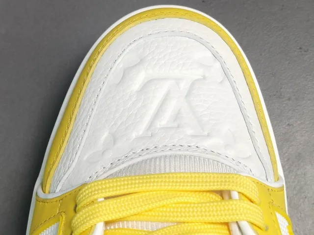 Louis Vuitton LV Trainer Yellow White Chunky Layered Midsole Monogram Leather Panels Lifestyle Sneakers 10