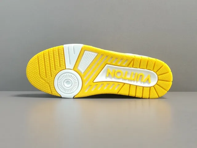 Louis Vuitton LV Trainer Yellow White Chunky Layered Midsole Monogram Leather Panels Lifestyle Sneakers 13