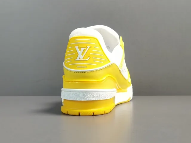 Louis Vuitton LV Trainer Yellow White Chunky Layered Midsole Monogram Leather Panels Lifestyle Sneakers 14