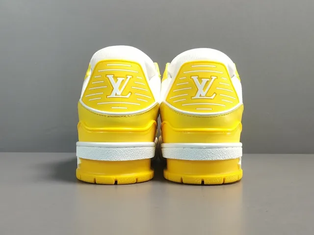 Louis Vuitton LV Trainer Yellow White Chunky Layered Midsole Monogram Leather Panels Lifestyle Sneakers 18