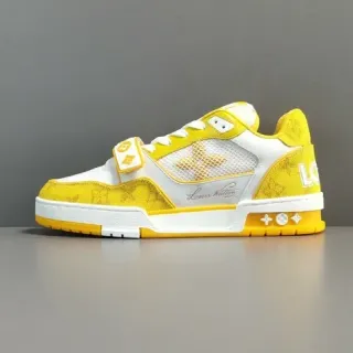 Louis Vuitton LV Trainer Yellow White Low-Top Monogram Textile Lifestyle Sneakers