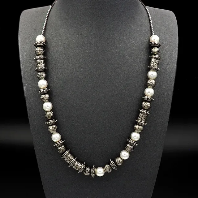 Louis Vuitton LV Whisper Beads Silver-Tone and White Beaded Necklace 5