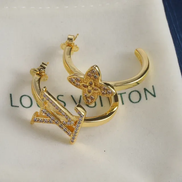 Bagues Louis Vuitton Motif Monogram et Fleur Pavé Cristal Ouvertes 4