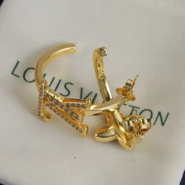 Bagues Louis Vuitton Motif Monogram et Fleur Pavé Cristal Ouvertes 5