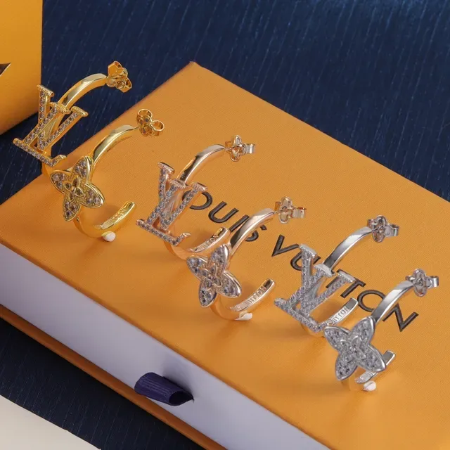 Bagues Louis Vuitton Motif Monogram et Fleur Pavé Cristal Ouvertes 7