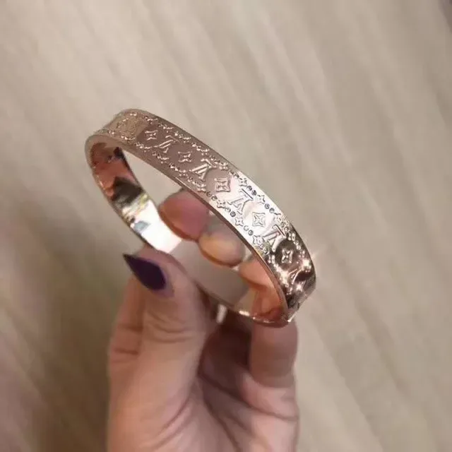 Louis Vuitton Monogram Bangle Gold Silver Bracelet 5