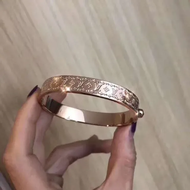 Louis Vuitton Monogram Bangle Gold Silver Bracelet 7