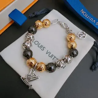 Louis Vuitton Monogram Beads Tri-Color Metallic Bracelet