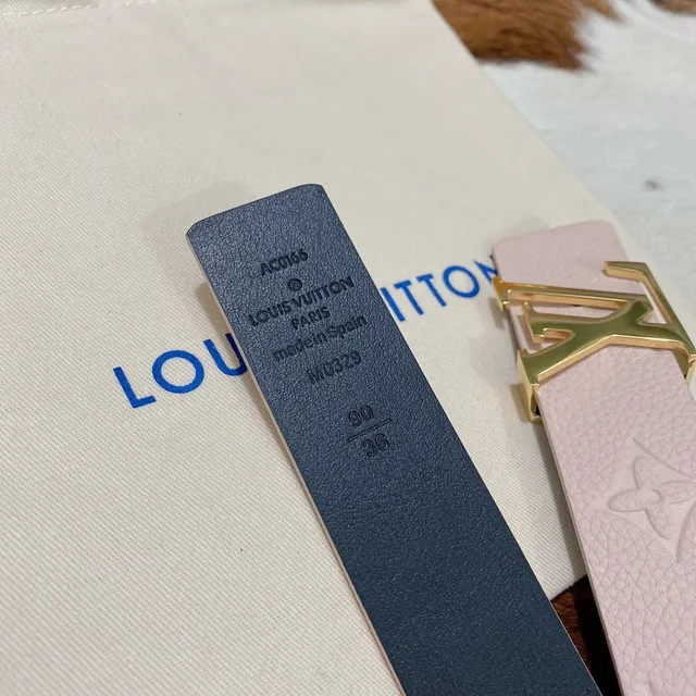 Louis Vuitton Monogram Belt Pink Gold LV Buckle Leather Belt 7