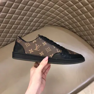 Louis Vuitton Monogram Canvas and Black Leather Low-Top Lifestyle Sneaker